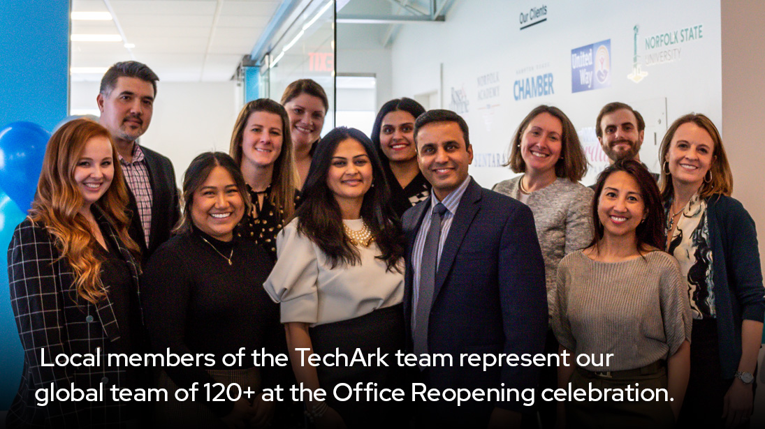 Local members of the Techark team represent our global team of 120+ at the Office reopening celebration-alt